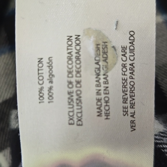 Eddie Bauer Black and White Checkered Flannel Long Sleeve Button Up Size XL - Picture 6 of 6